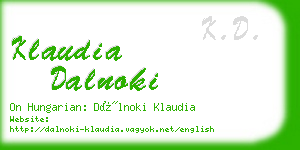 klaudia dalnoki business card